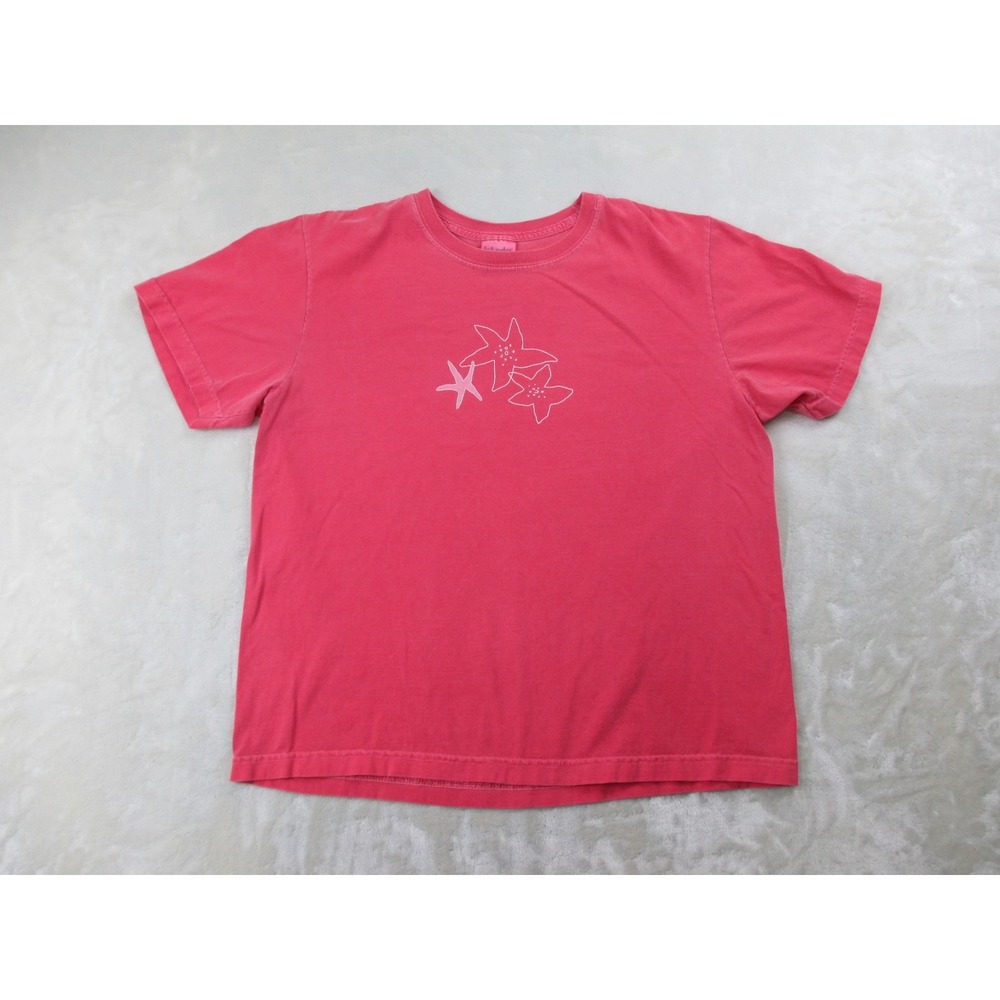 Fresh Produce Shirt Womens Large Pink Cotton Starfish Casual‎ Ladies*